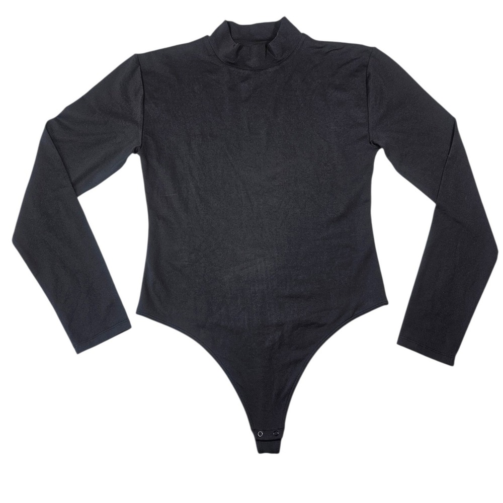 Aritzia Babaton Contour Mockneck Longsleeve Thong Bodysuit Black Size XL